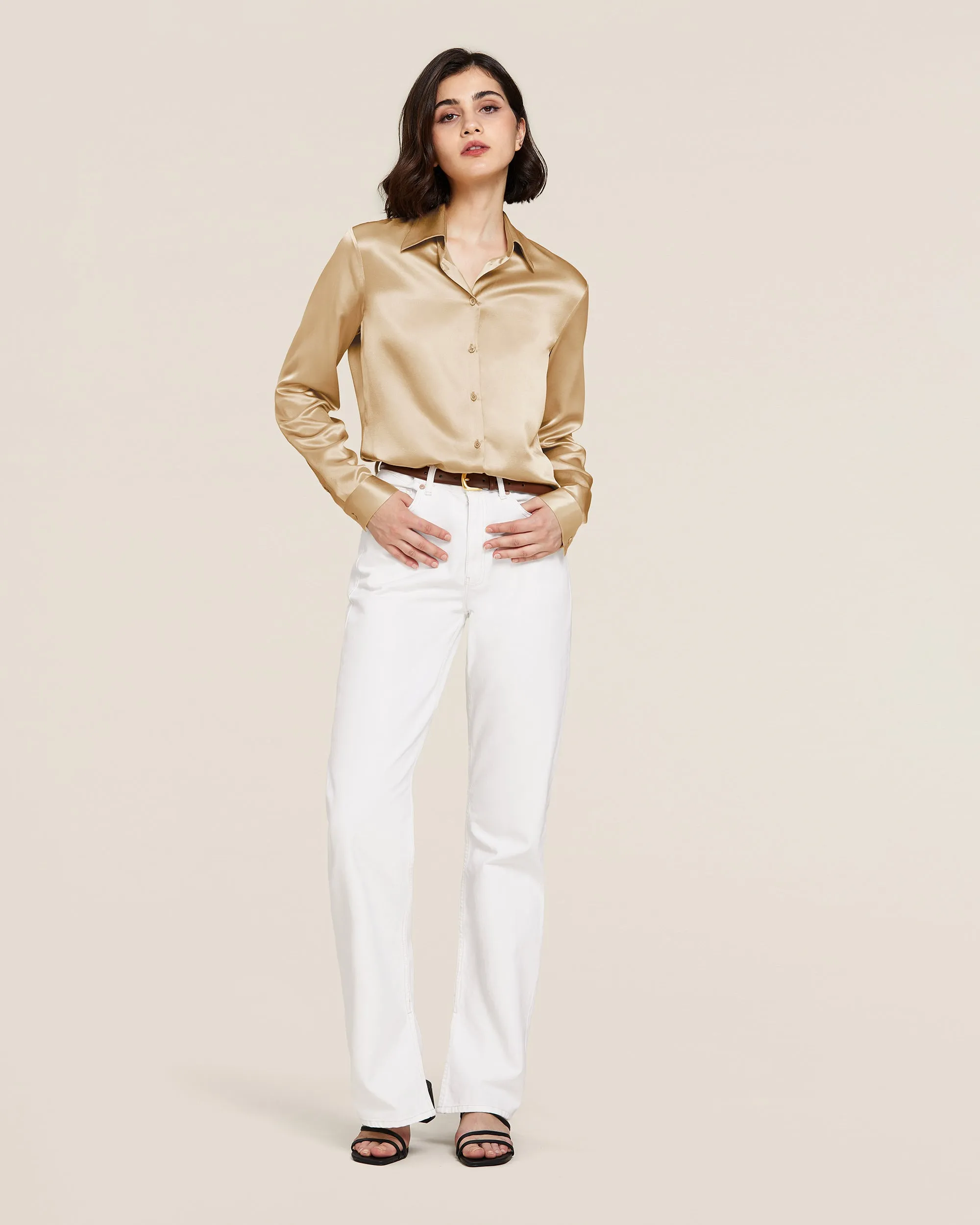 Clearance 22MM Basic Versatile Silk Shirt