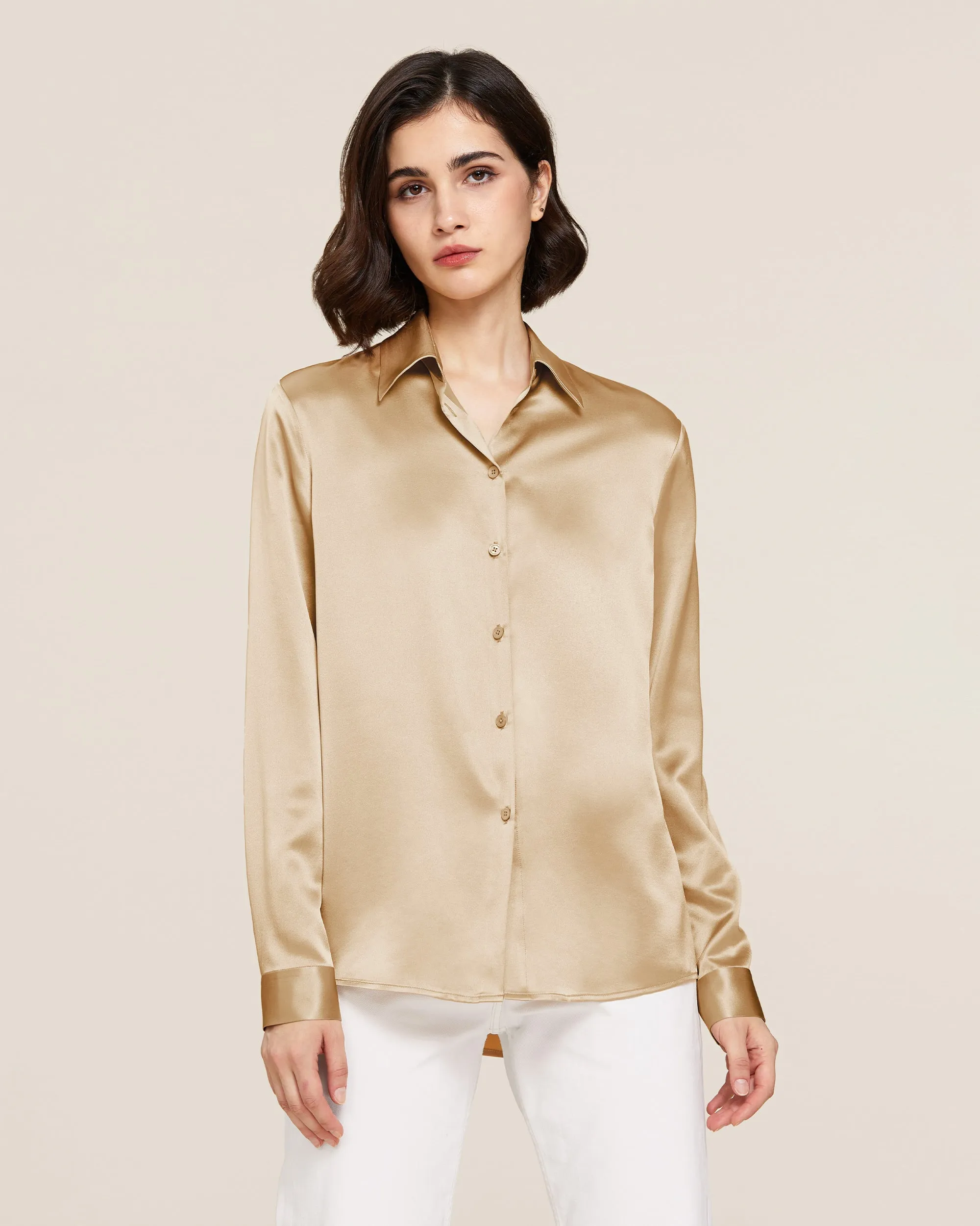 Clearance 22MM Basic Versatile Silk Shirt