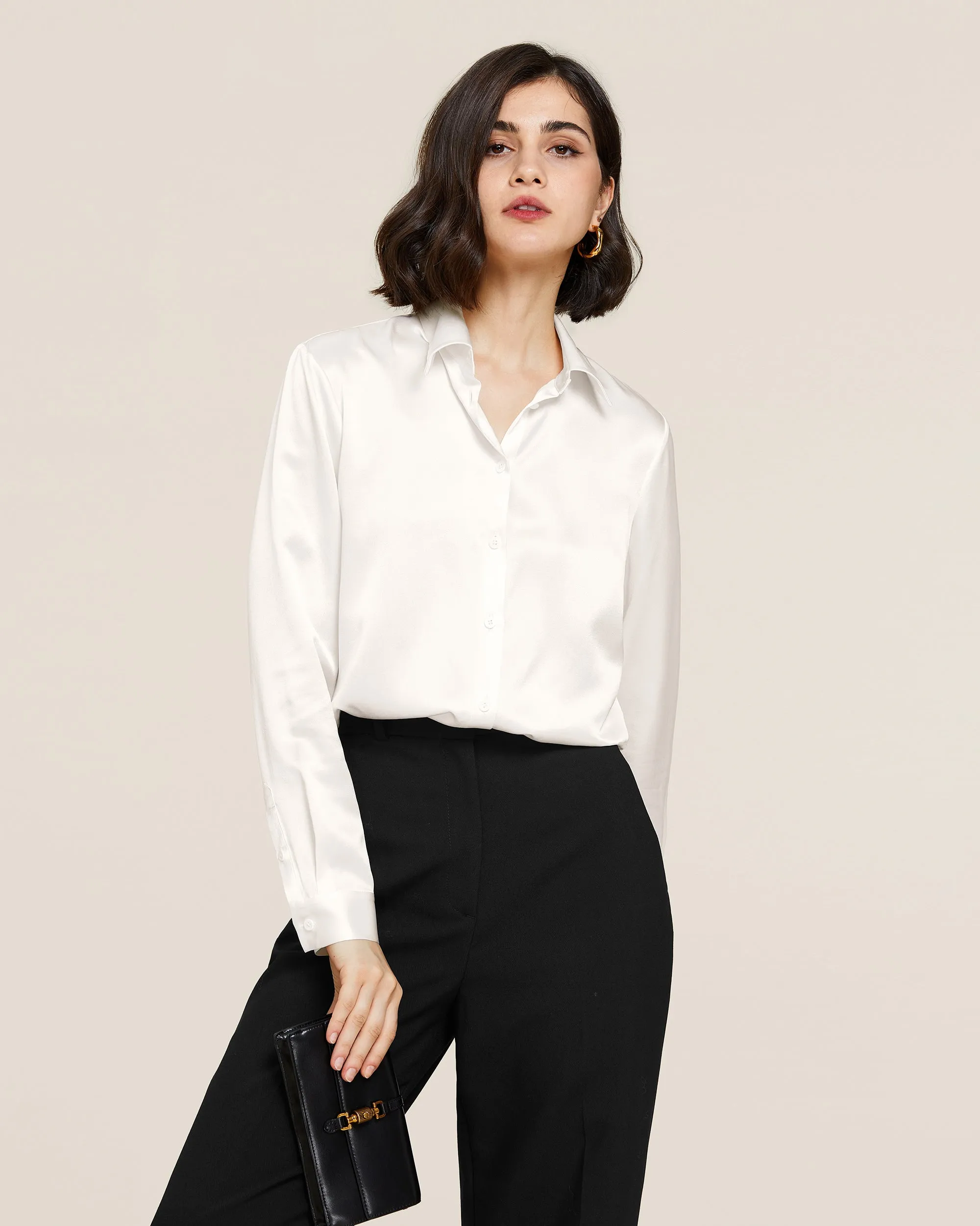 Clearance 22MM Basic Versatile Silk Shirt