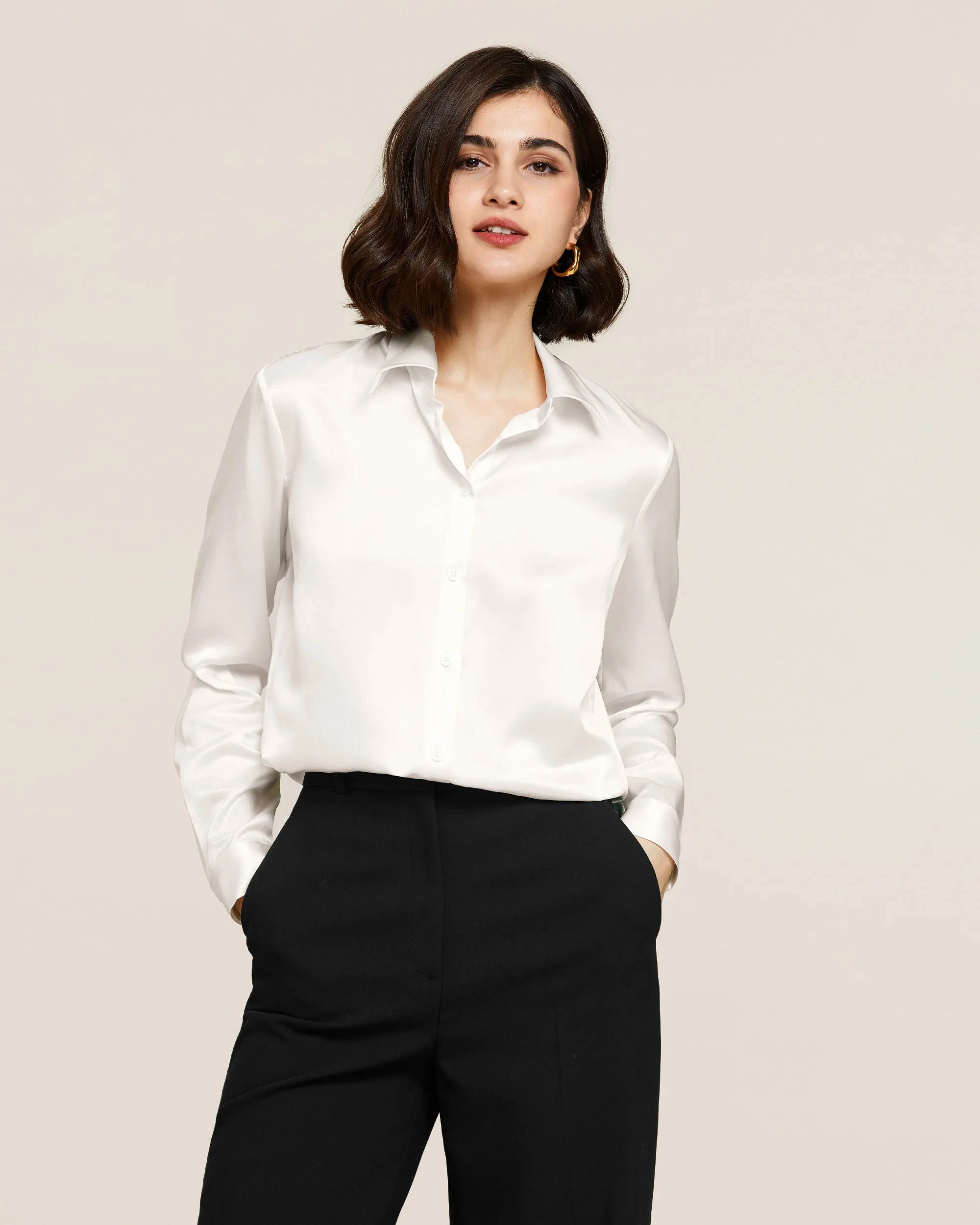 Clearance 22MM Basic Versatile Silk Shirt