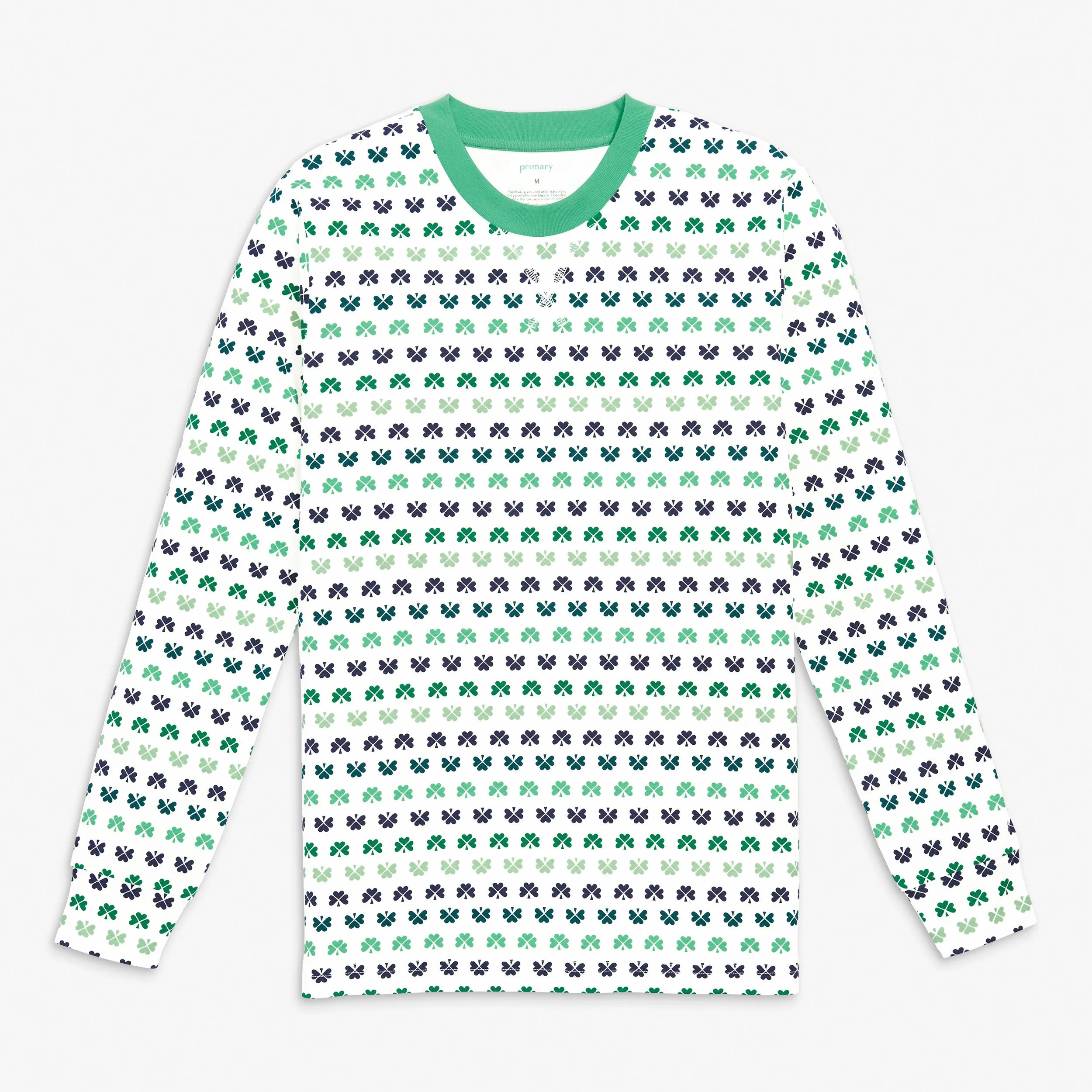 Clearance fit 2 grown-ups organic PJ top in clover print