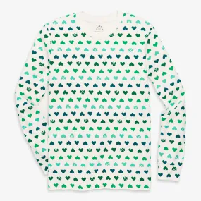 Clearance fit 2 grown-ups organic PJ top in lucky clovers