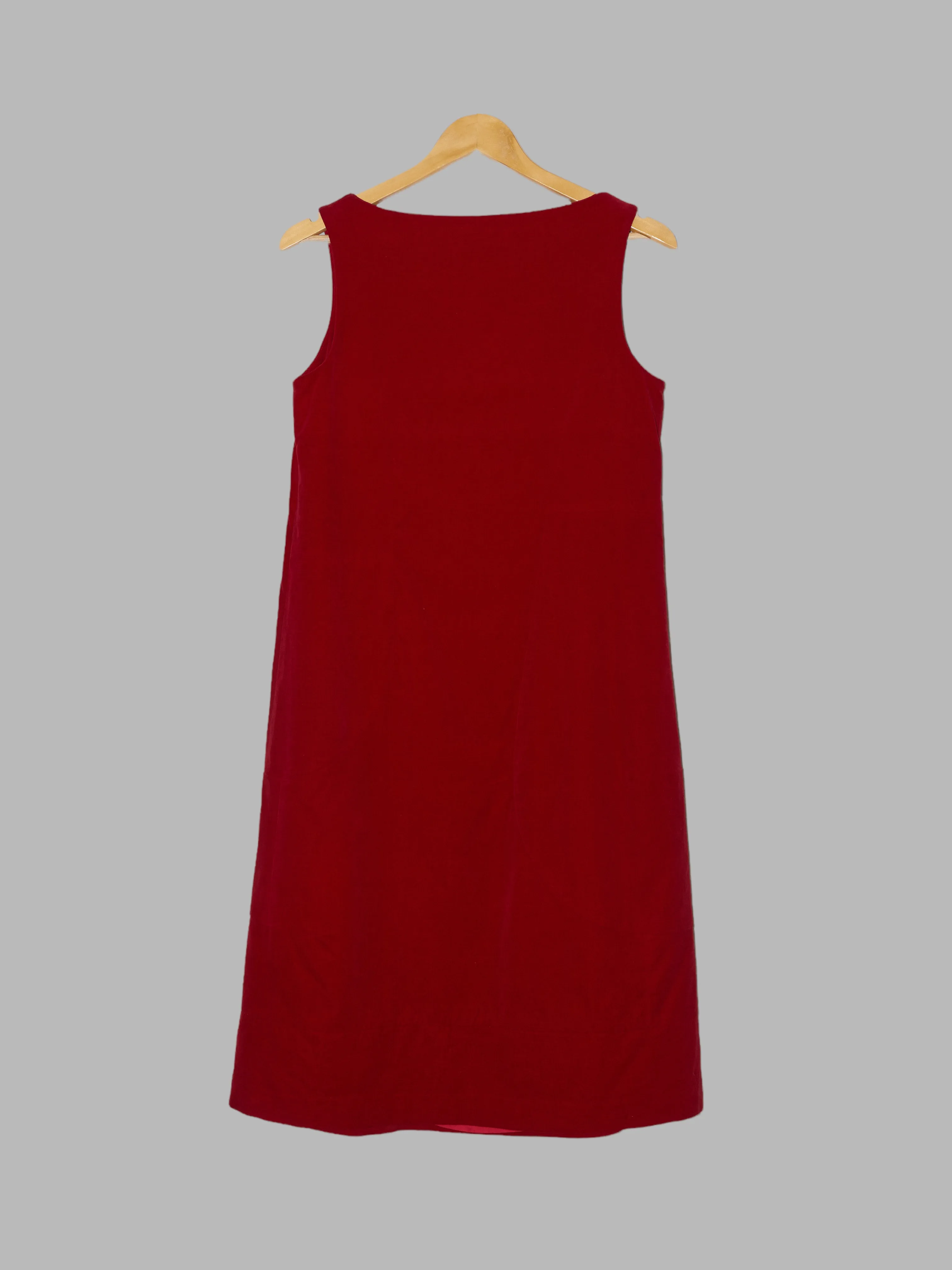 Comme des Garcons AW1995 red velvet sleeveless dress