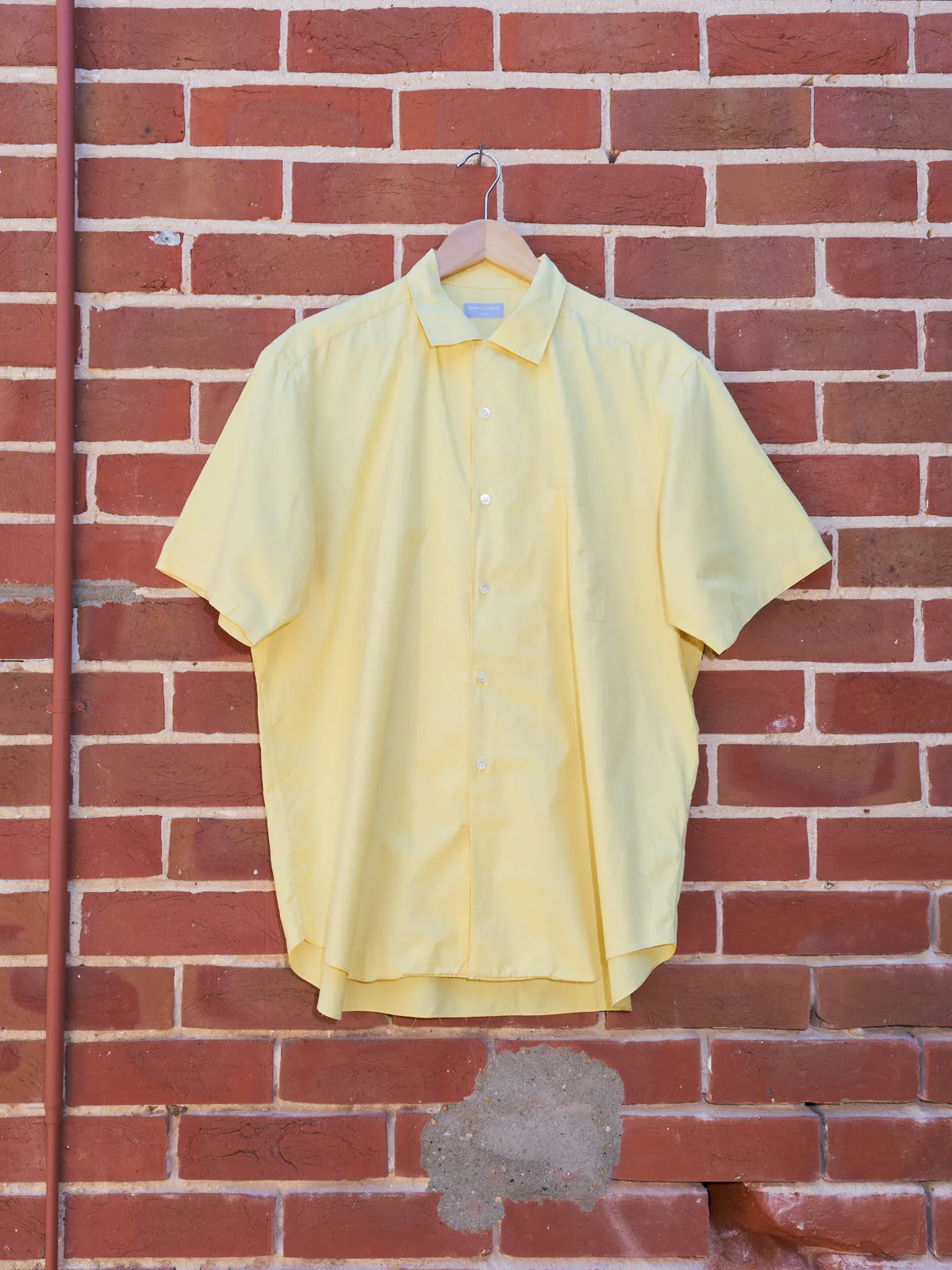 Comme Des Garcons Homme 1990s yellow oversized short sleeve shirt - M L XL