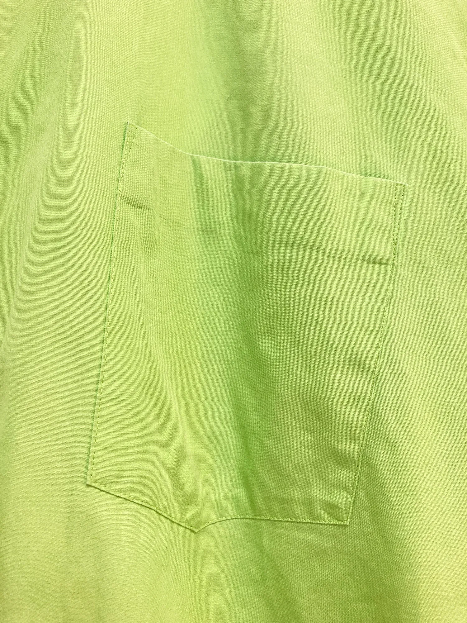 Comme des Garcons Homme Plus 1990s green cotton shirt with folded and embroidered hem