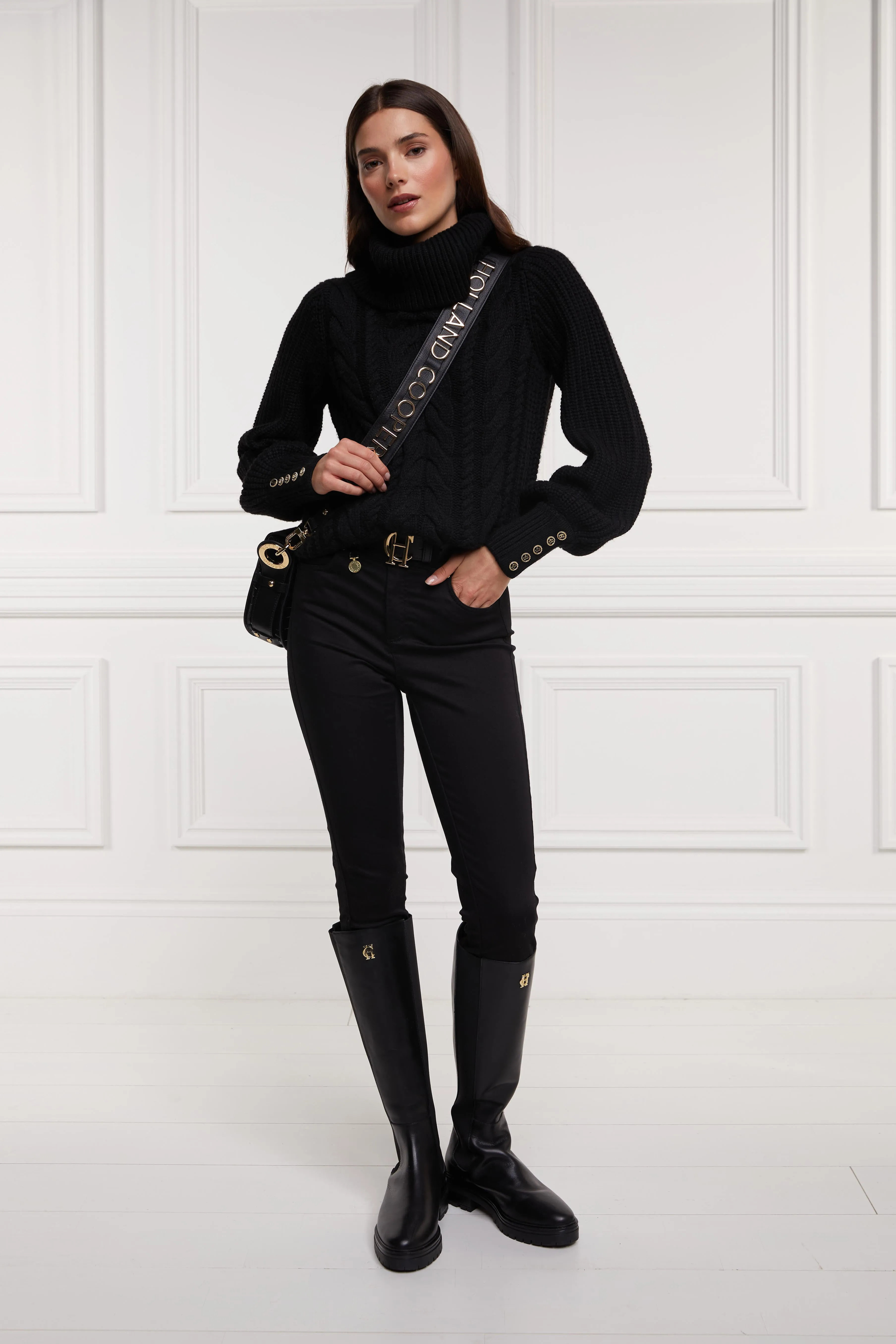 Corded Roll Neck Knit (Black)