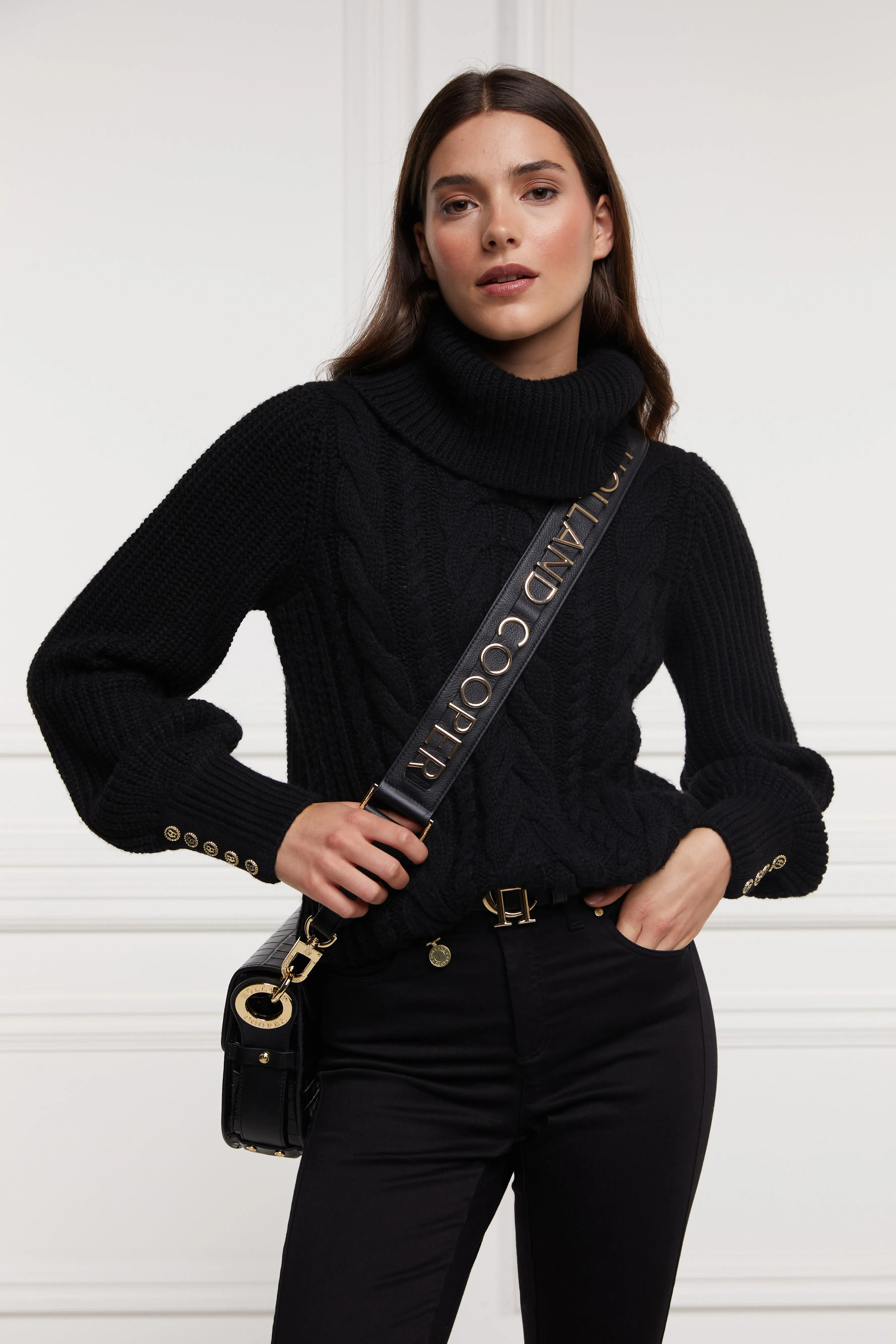 Corded Roll Neck Knit (Black)