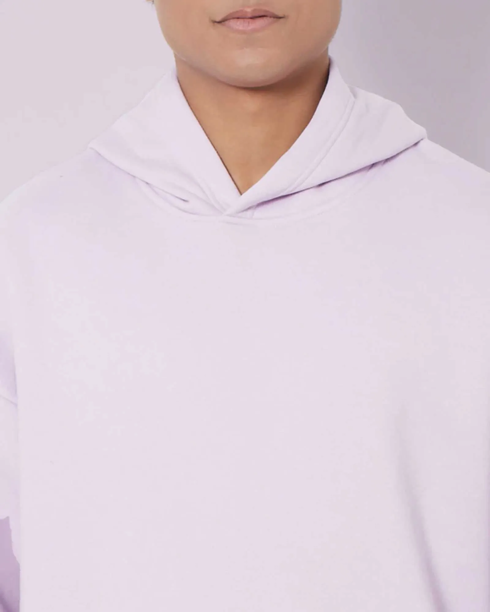 Crop Sleeves Oversized Hoodie: Lilac