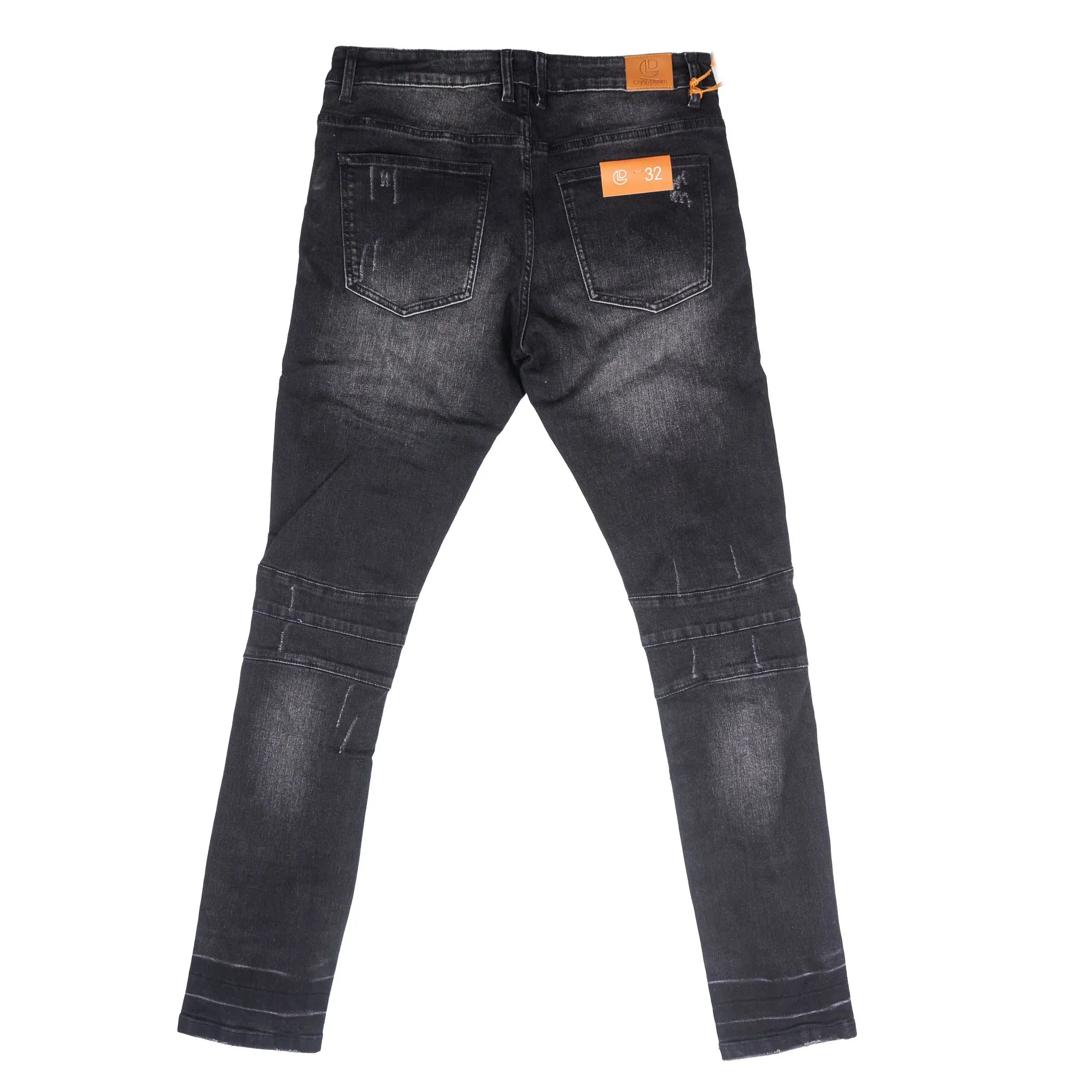 CRYSP DENIM DISTRESSED DENIM JEANS BLACK - CRYSPHOL21-18