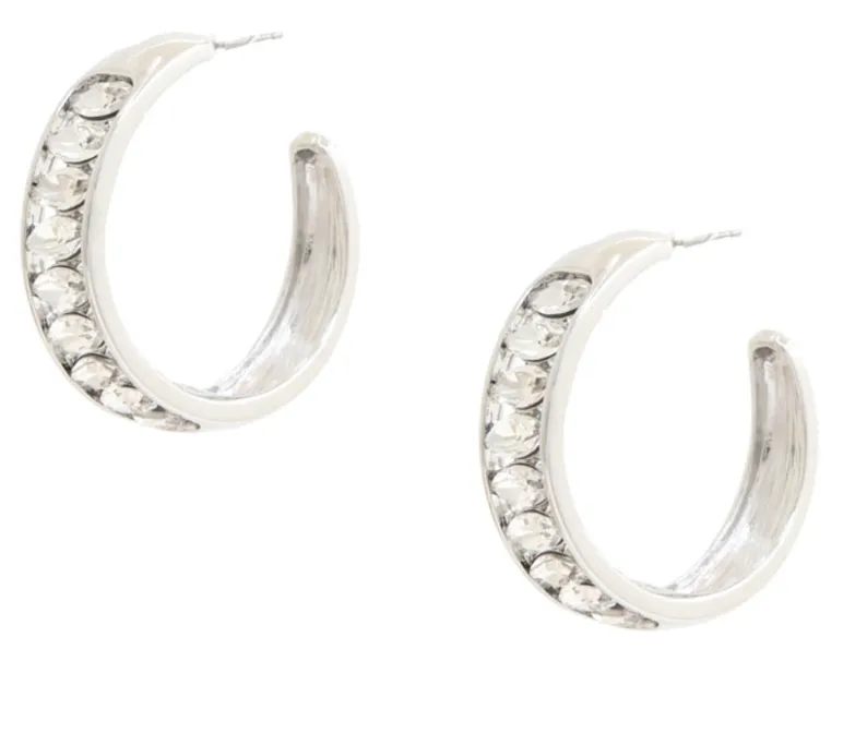 Crystal Edge Hoop Earrings