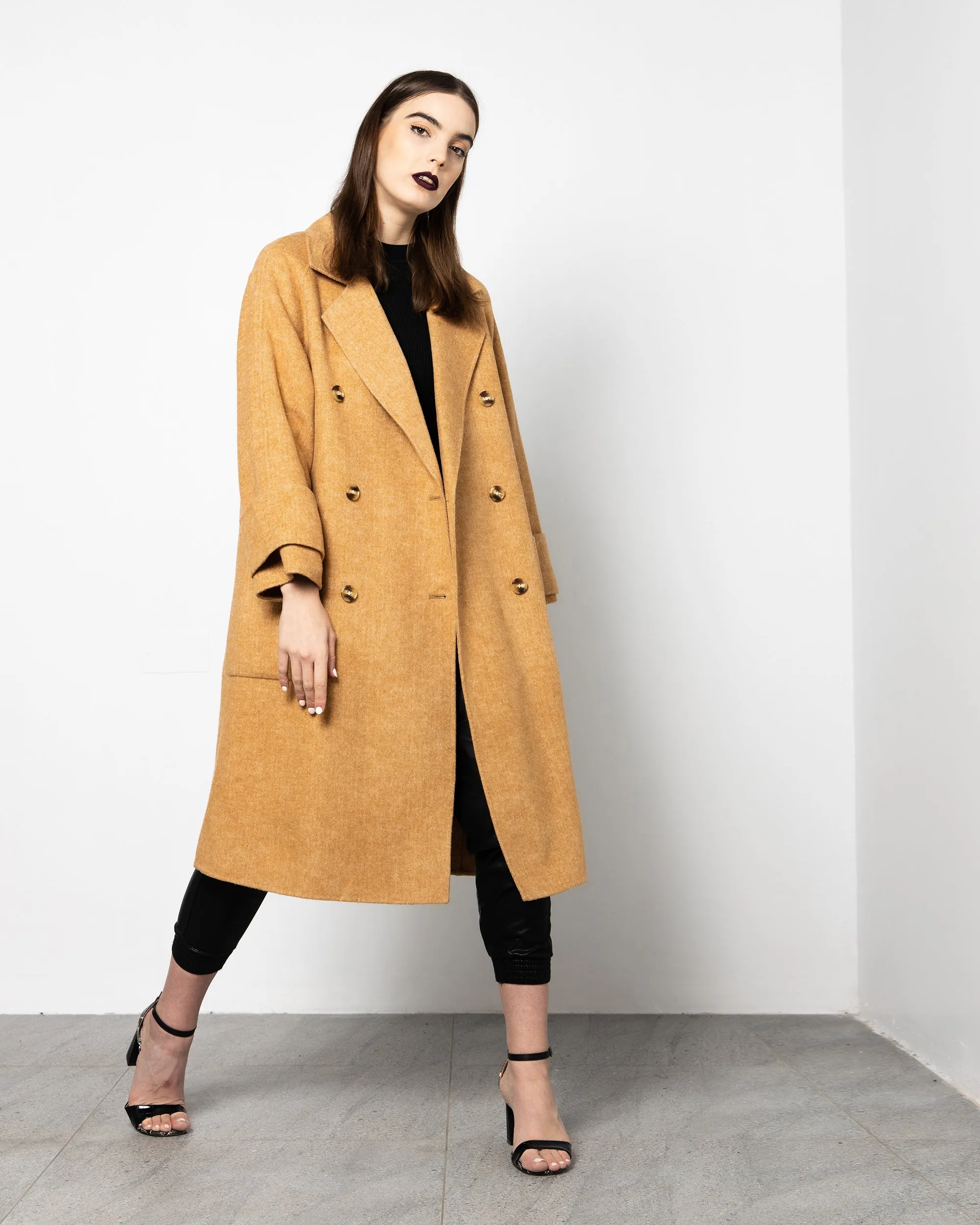 CUFF CASHMERE WOOL COAT 1826 - كوت