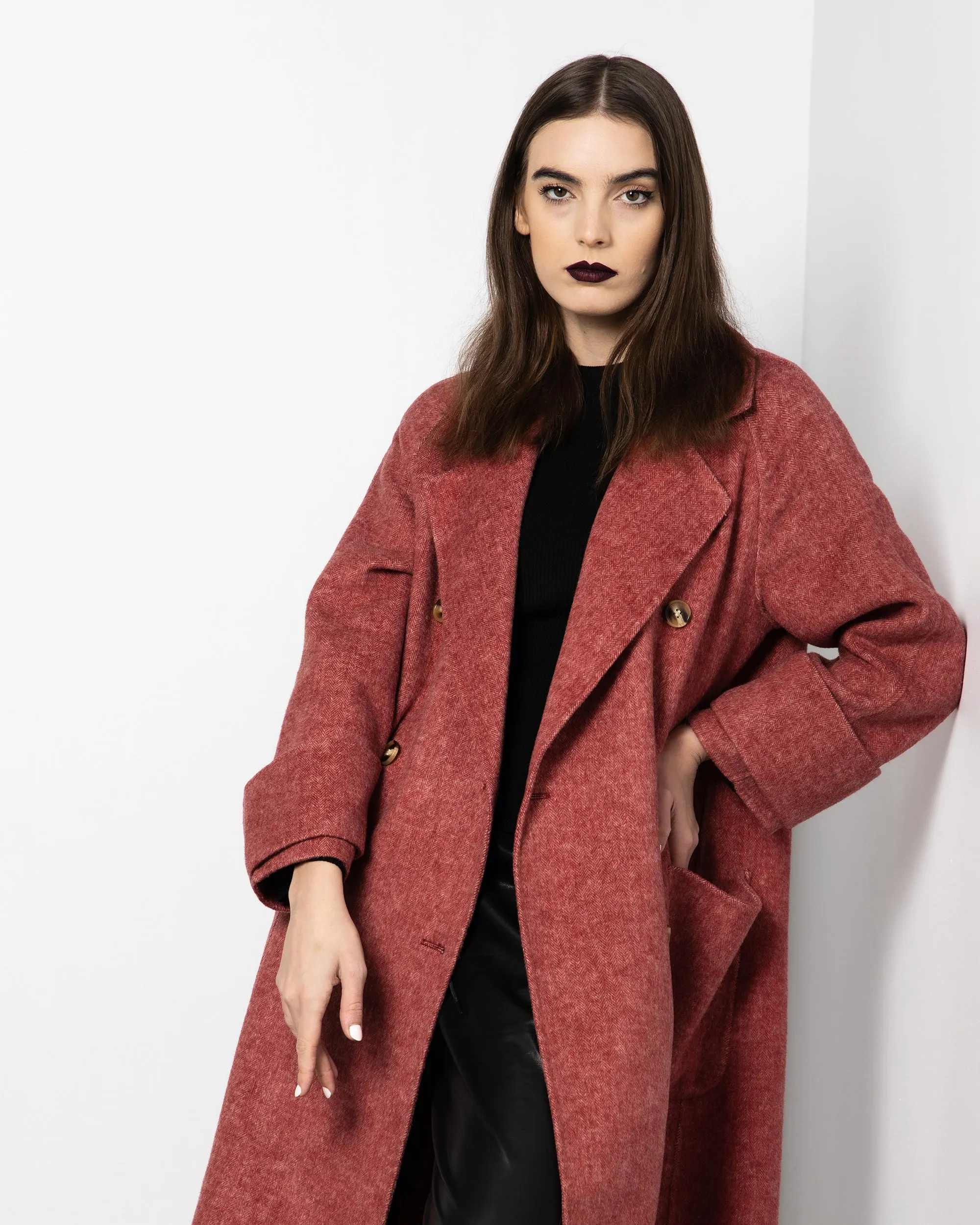 CUFF CASHMERE WOOL COAT 1826 - كوت