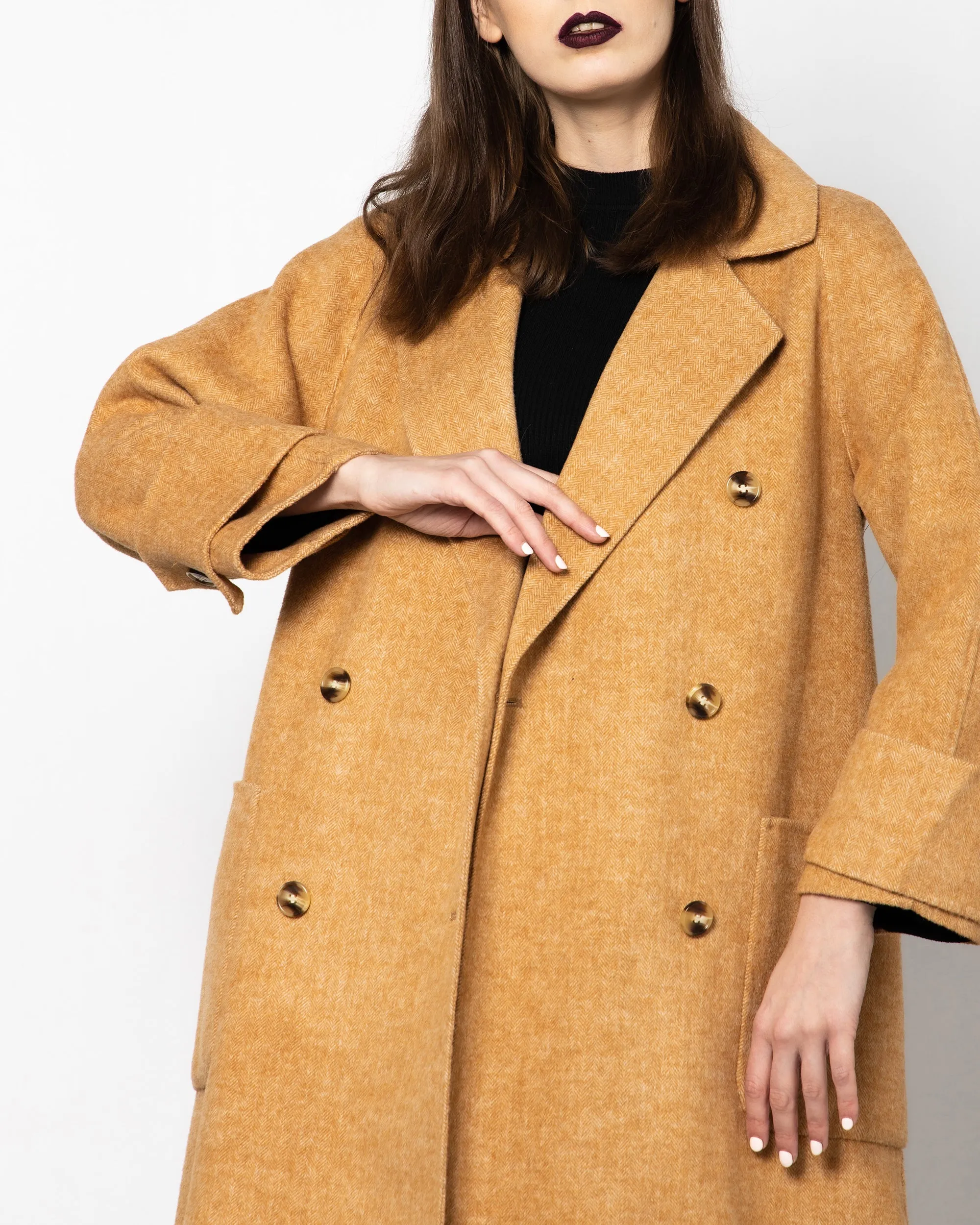 CUFF CASHMERE WOOL COAT 1826 - كوت