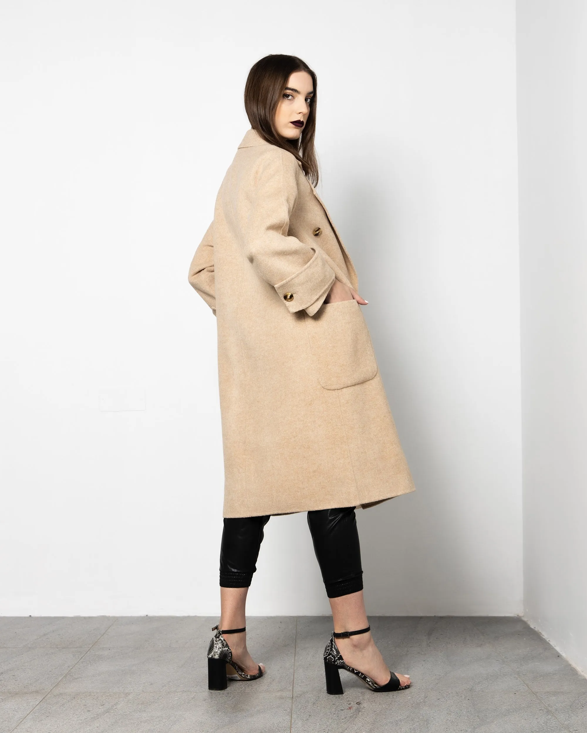 CUFF CASHMERE WOOL COAT 1826 - كوت