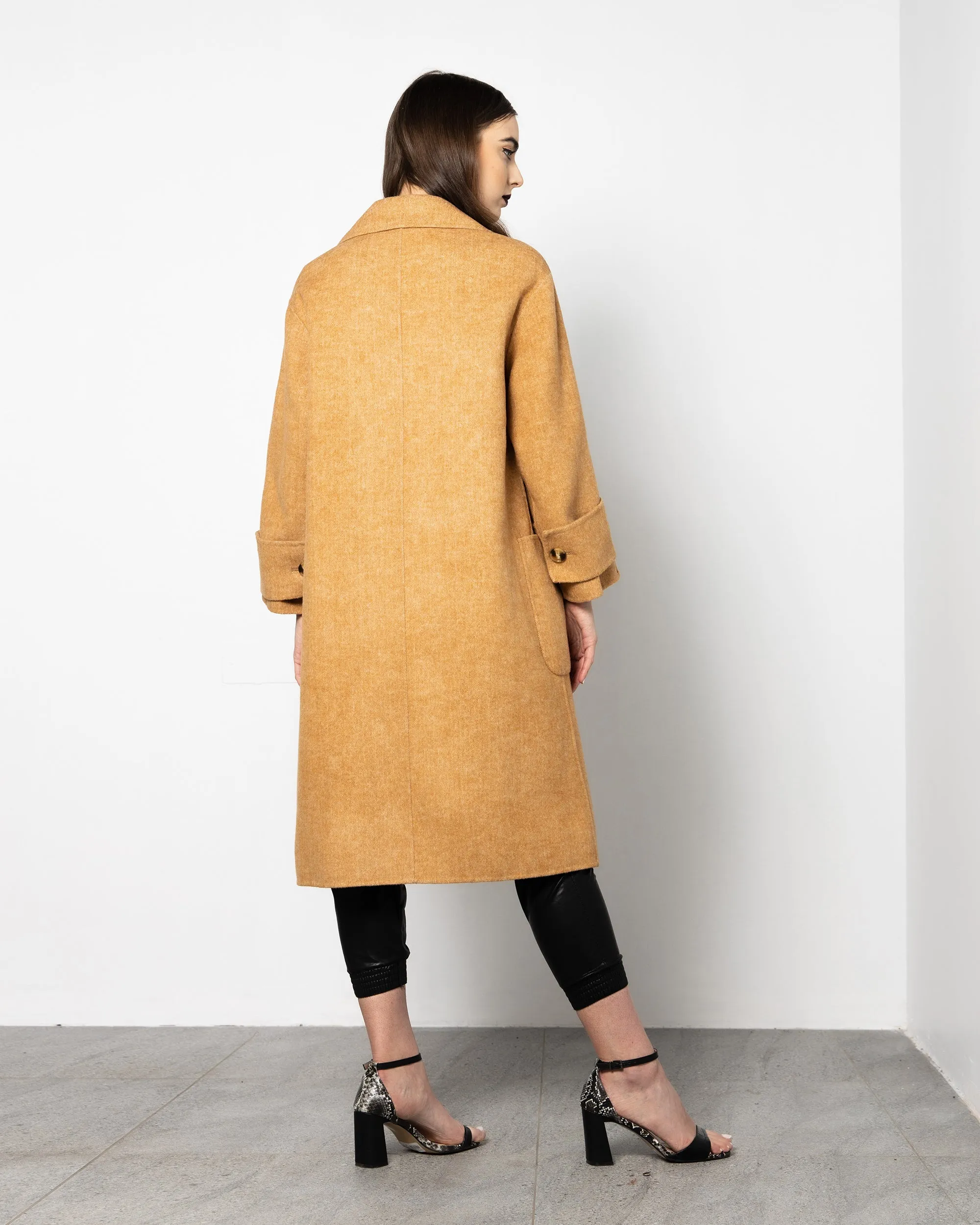 CUFF CASHMERE WOOL COAT 1826 - كوت