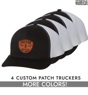 Custom Laser Engraved Patch Trucker Caps - Set of 4