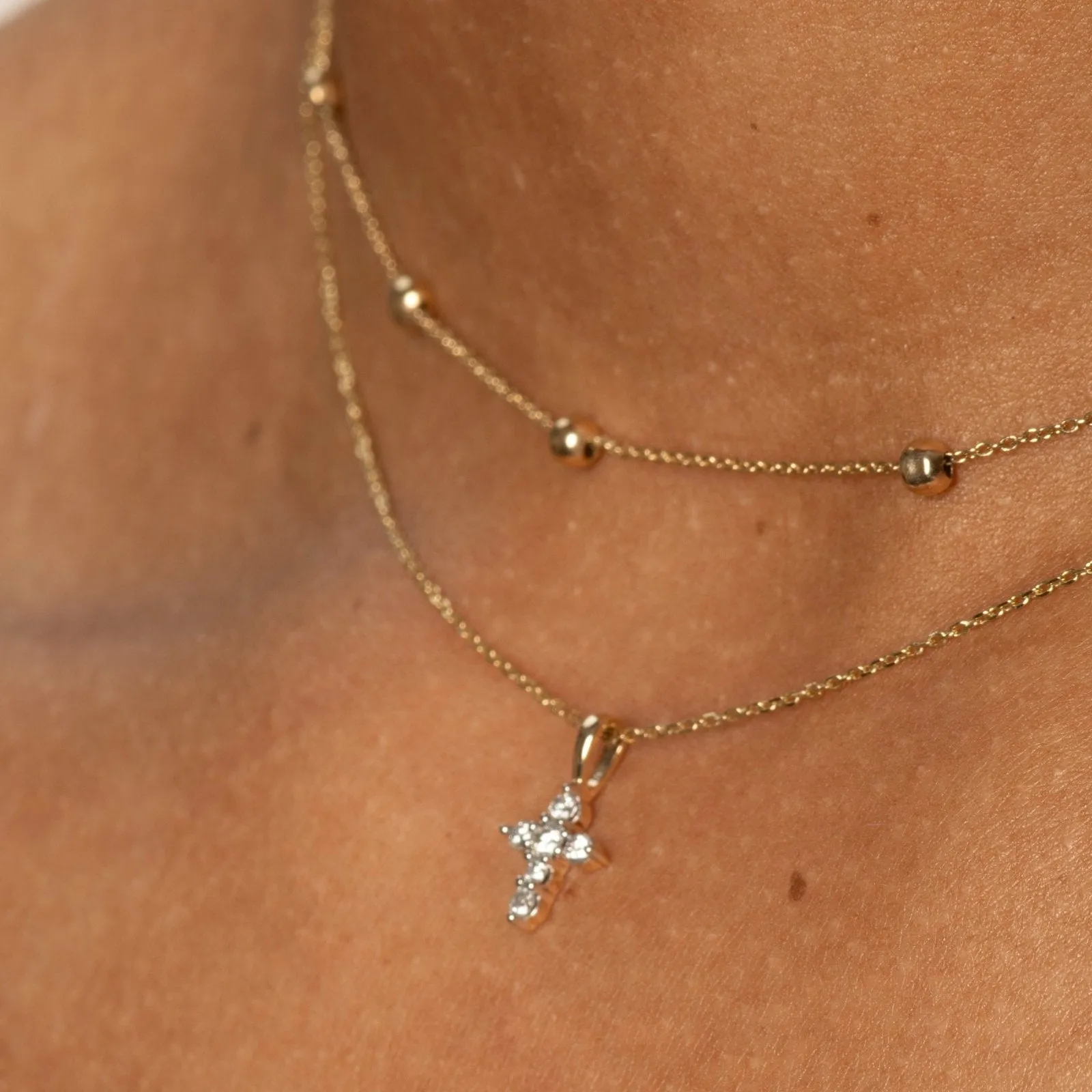 Dainty Diamond Cross Pendant