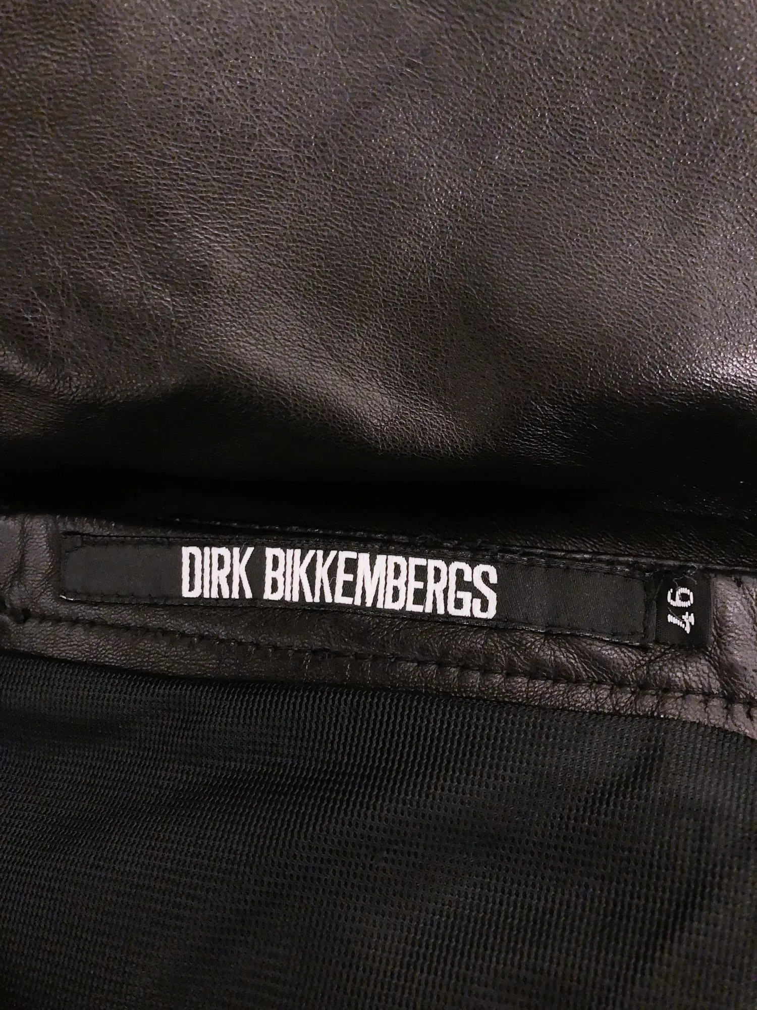 Dirk Bikkembergs 1990s 2000s black leather micro miniskirt - size 46