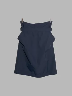 Dirk Bikkembergs 1990s 2000s petrol blue nylon side buckle skirt