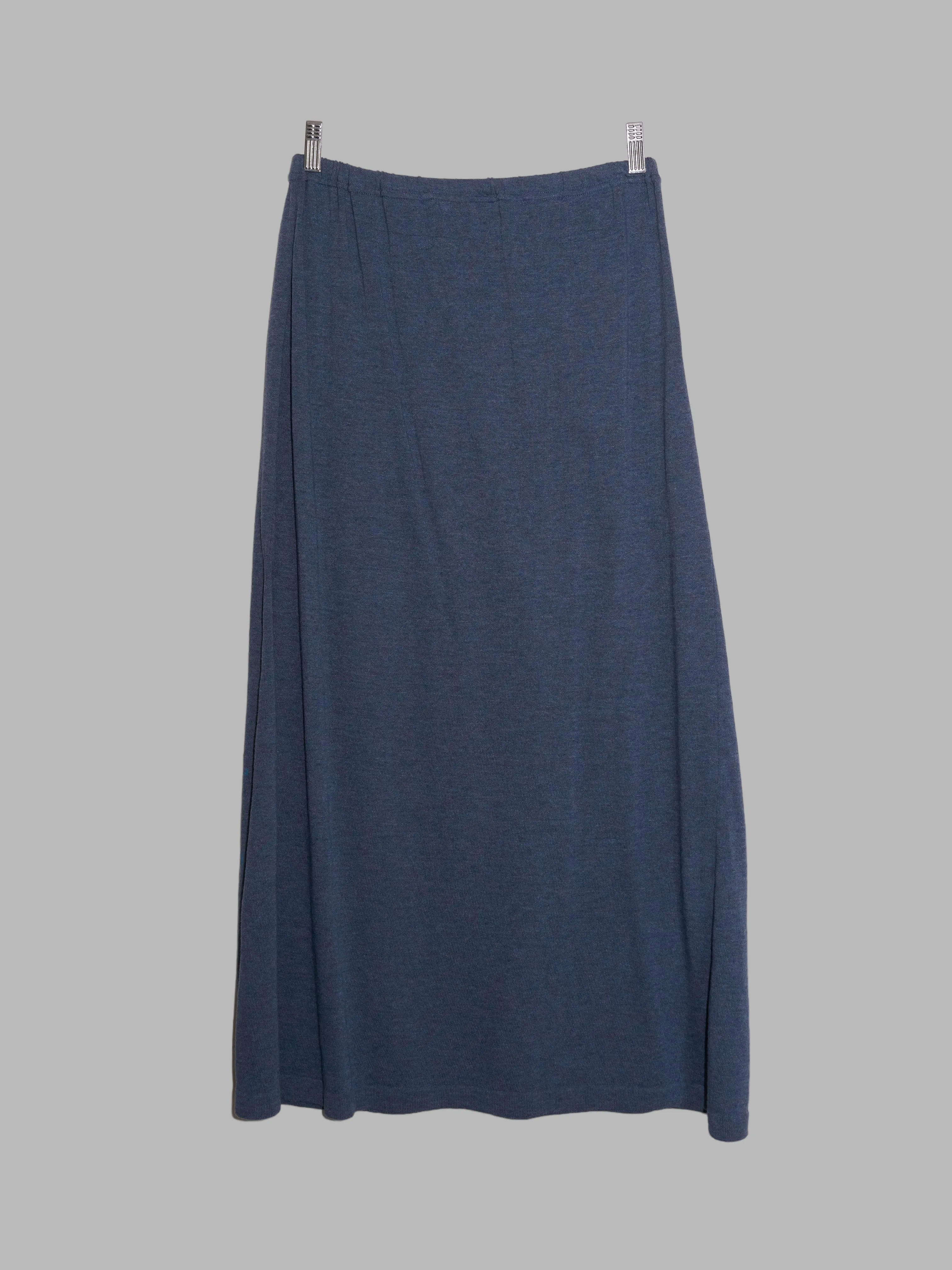 Dirk Bikkembergs blue cotton knit snowflake pattern maxi skirt - L M