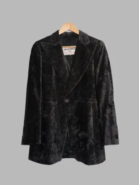 Dirk Bikkembergs Hommes Pour La Femme 1990s dark grey velvet peak lapel blazer