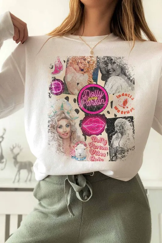 DOLLY PARTON COLLAGE GRAPHIC SWEATSHIRT