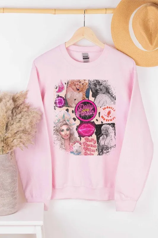 DOLLY PARTON COLLAGE GRAPHIC SWEATSHIRT