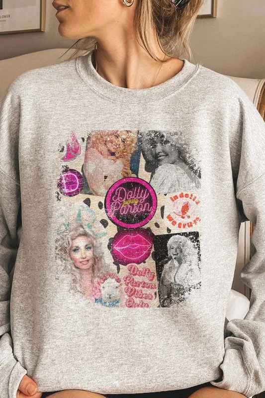 DOLLY PARTON COLLAGE GRAPHIC SWEATSHIRT