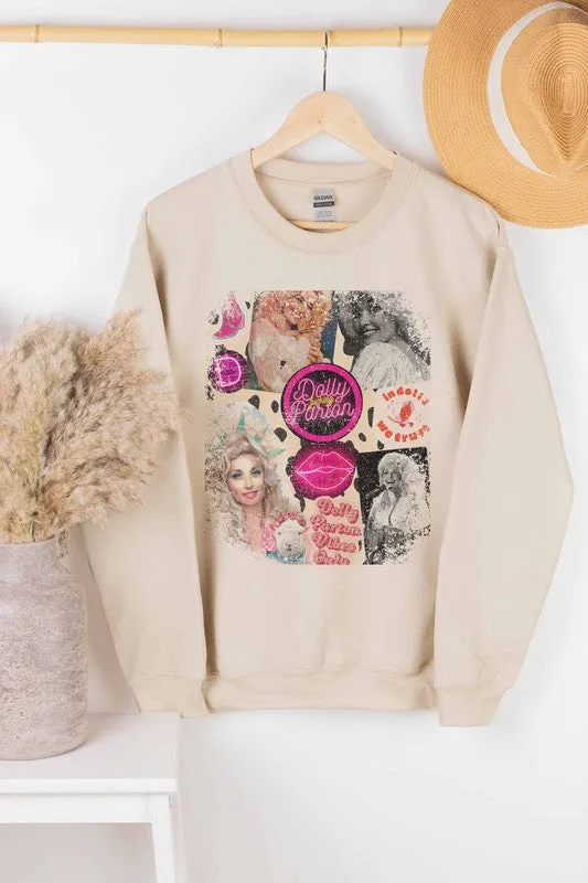 DOLLY PARTON COLLAGE GRAPHIC SWEATSHIRT