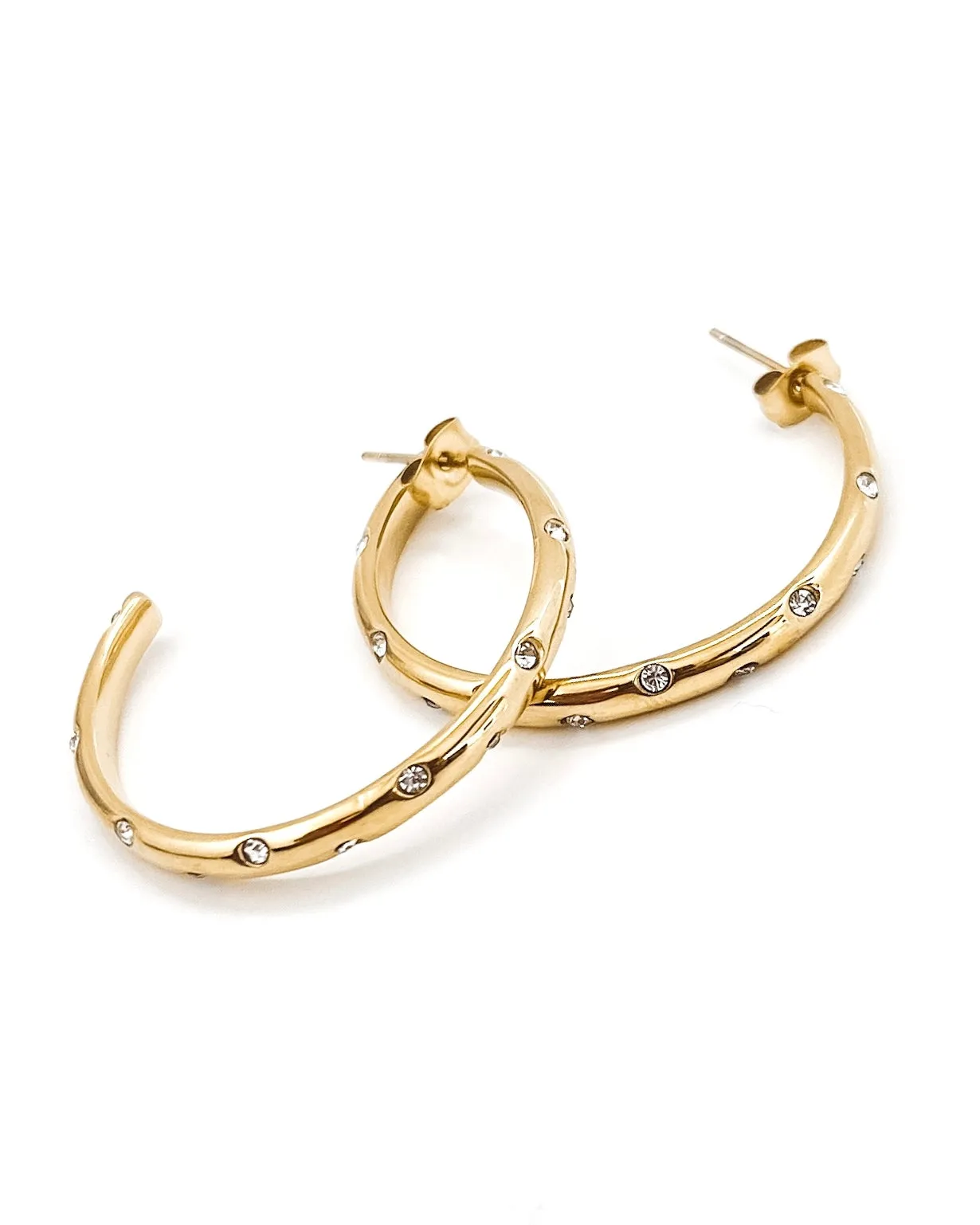 Elisha Diamond Crystal Hoop Earring