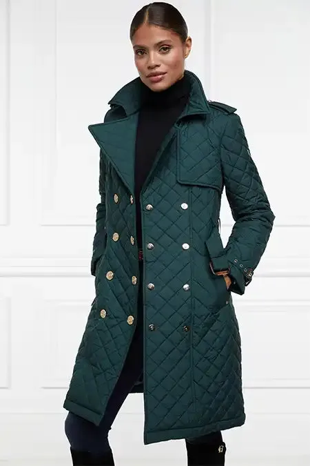 Enstone Quilted Trench Coat (Emerald)