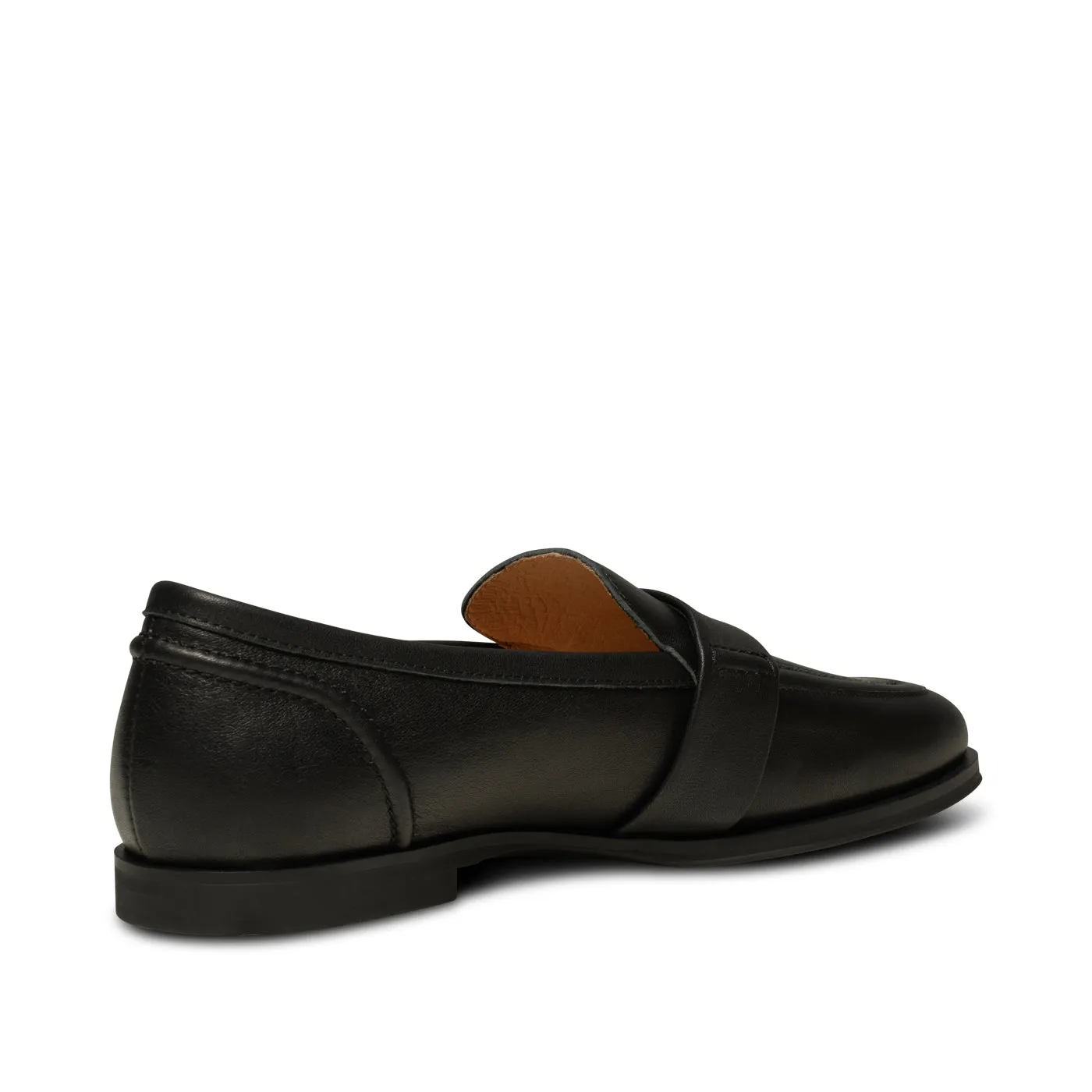 Erika saddle loafer læder - BLACK