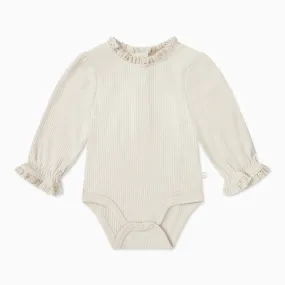 Floral Frilled Ribbed Long Sleeve Bodysuit