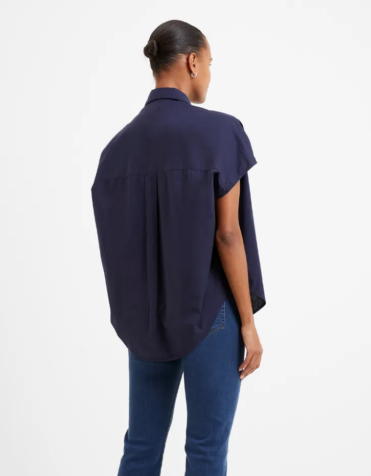 French Connection POPLIN Shirting Cap Sleeve Popover