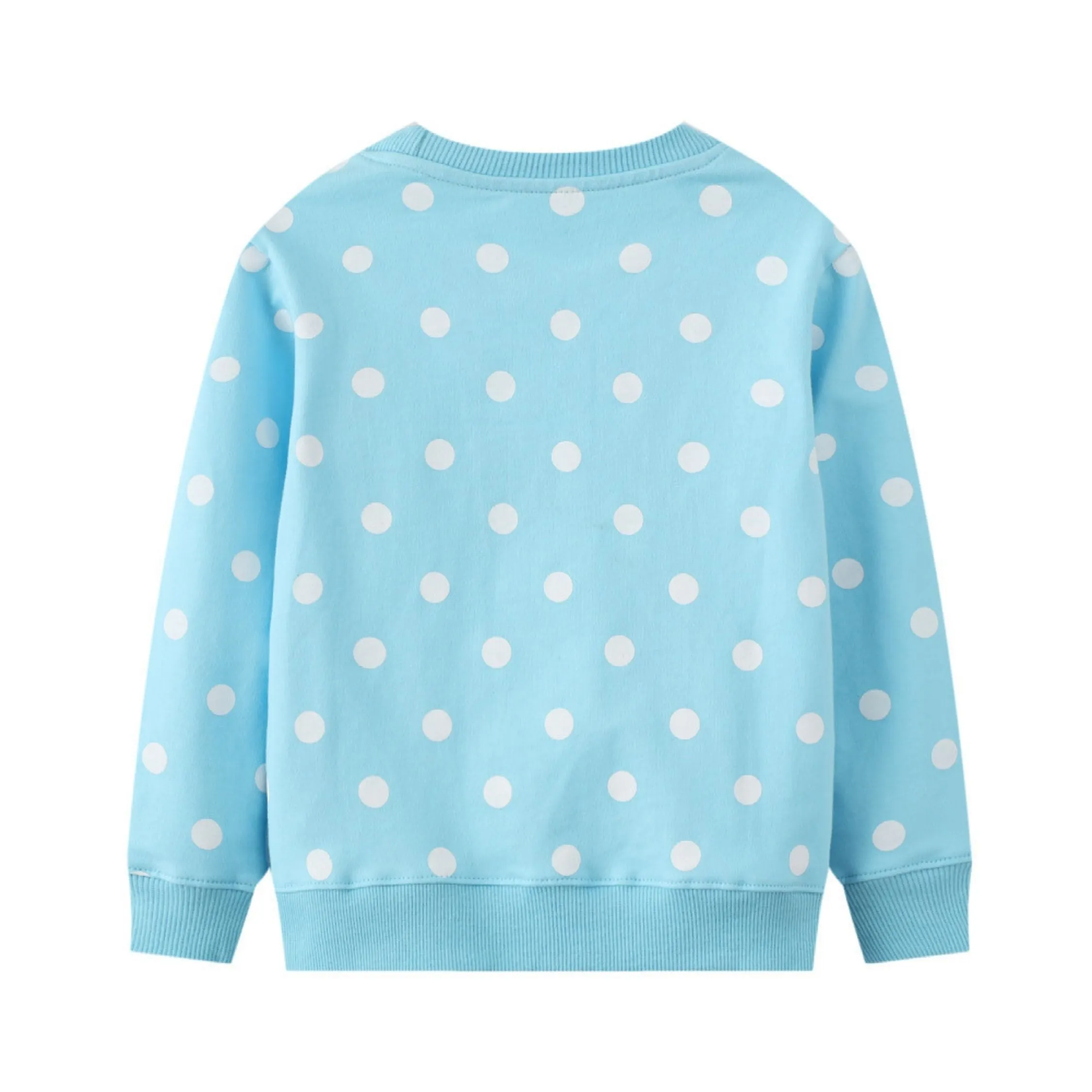 Full Sleeve Flamingo Theme Girls Sweatshirt, Blue