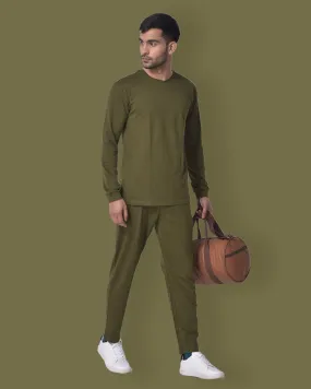 Full Sleeves Crew Neck: Olive Green