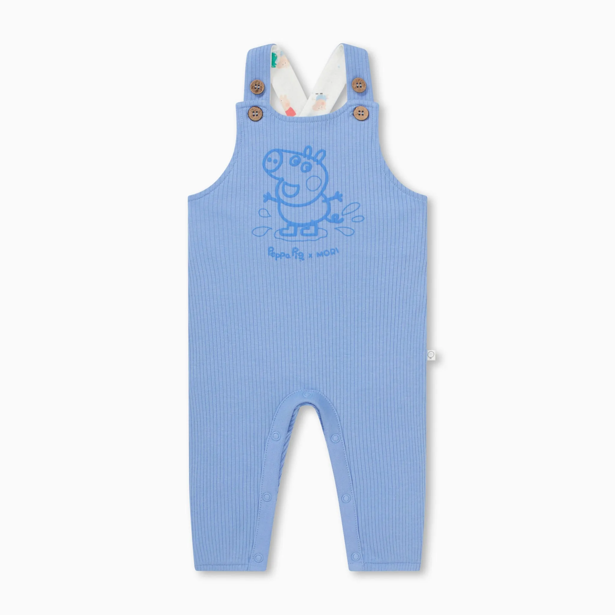 George Pig Ribbed Overalls & Bodysuit Outfit