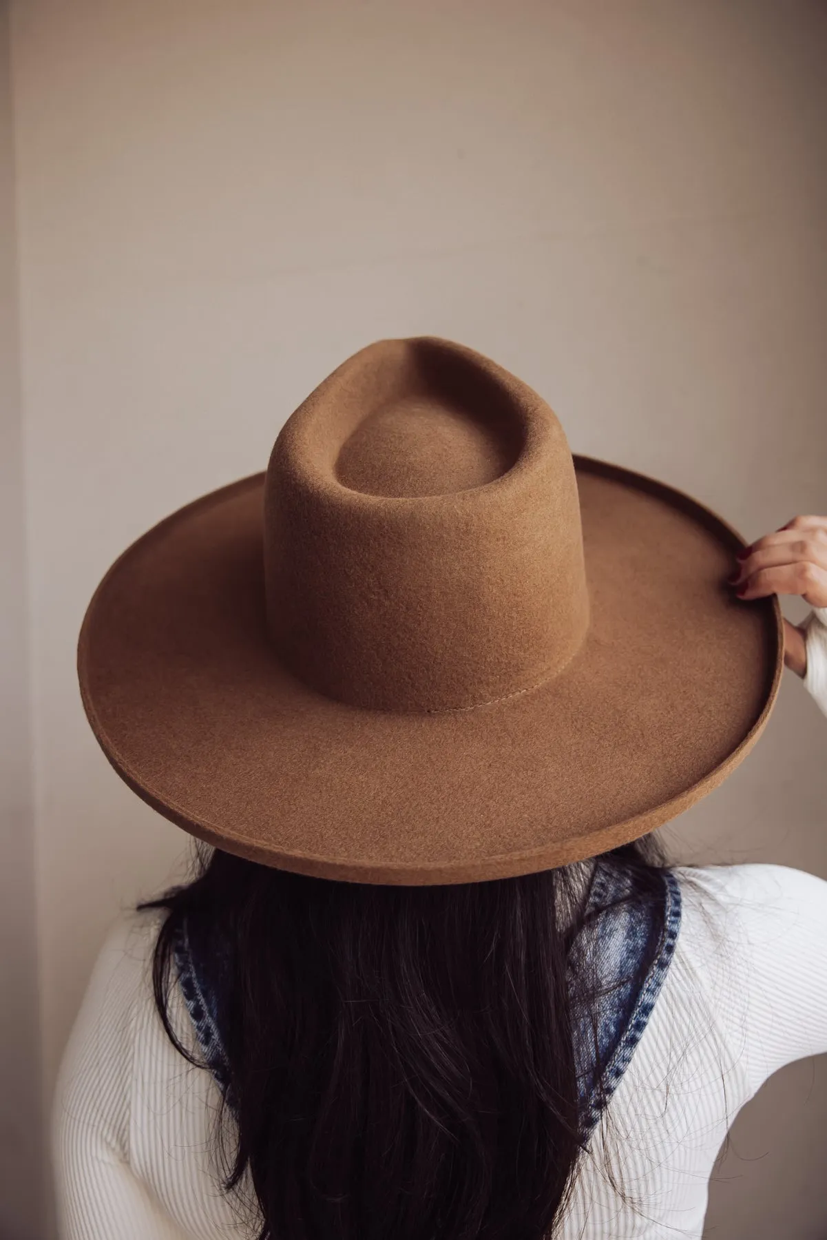 Gigi Pip Amelia Pencil Brim Fedora - Brown