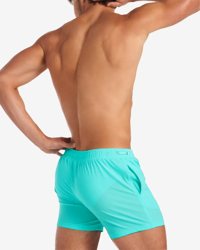 Grid Swim Short - Bondi Blue