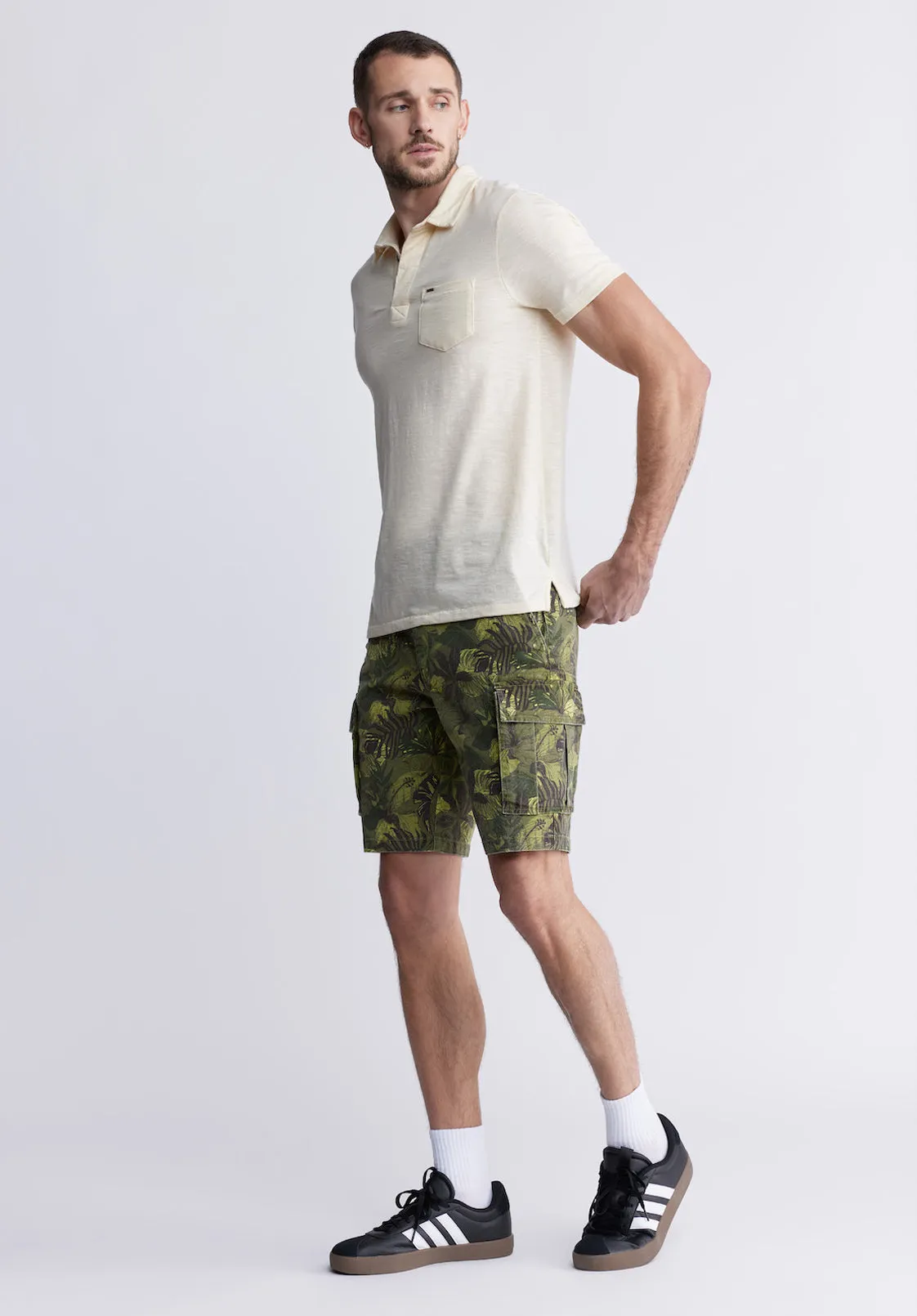 Hackman Men's Cargo Shorts in Sphagnum Green Print - BM24265