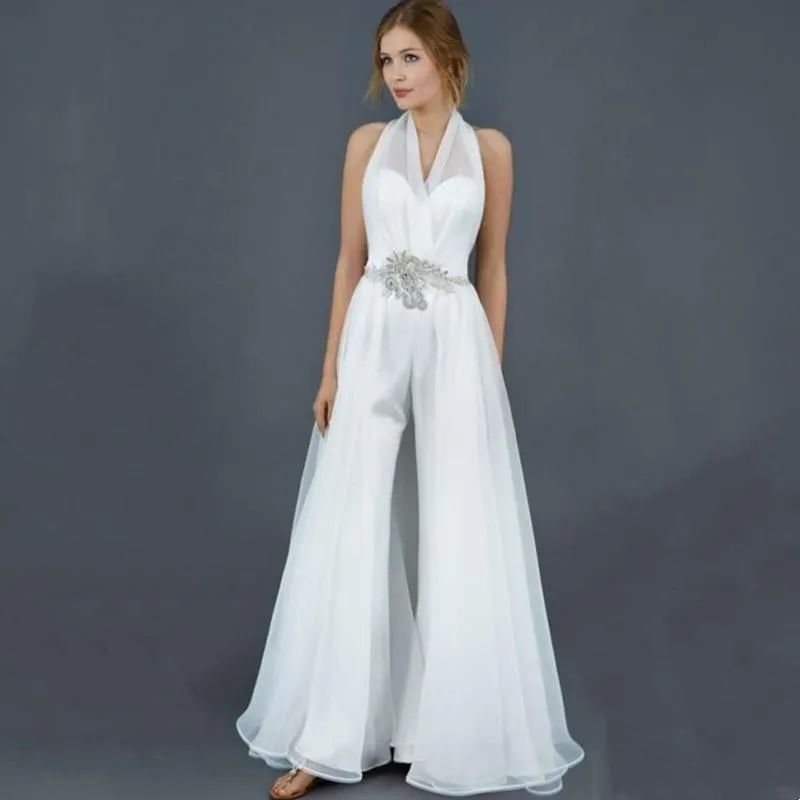 Halter Elegance Wedding Jumpsuit