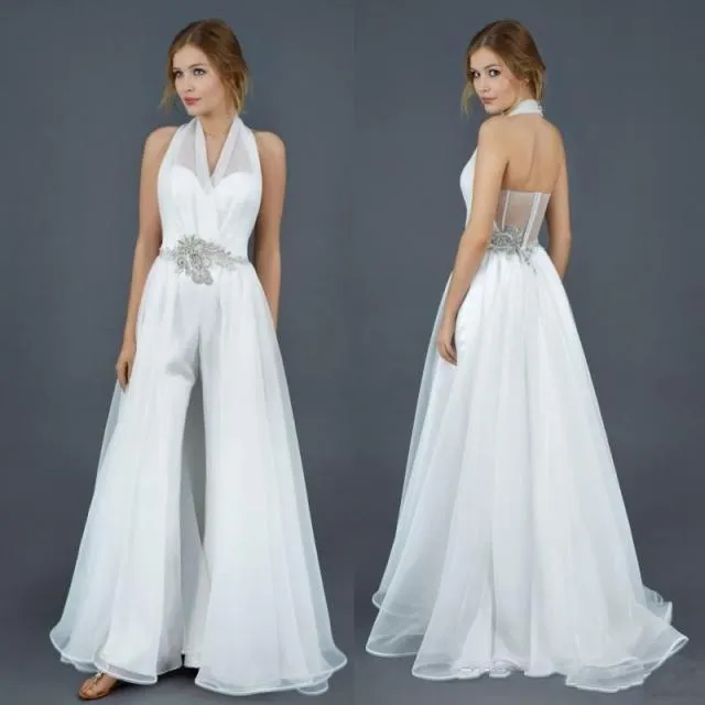 Halter Elegance Wedding Jumpsuit