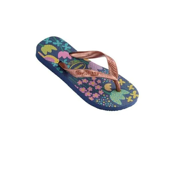 Havaianas Flores Blue/Gold - Toddler