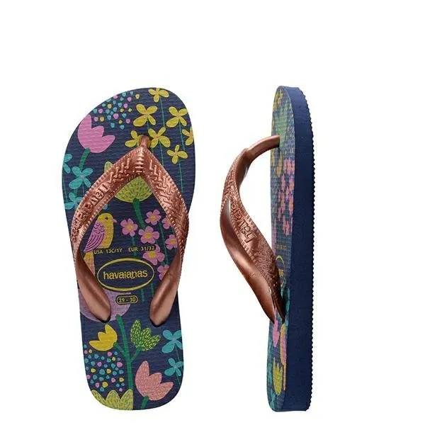 Havaianas Flores Blue/Gold - Toddler