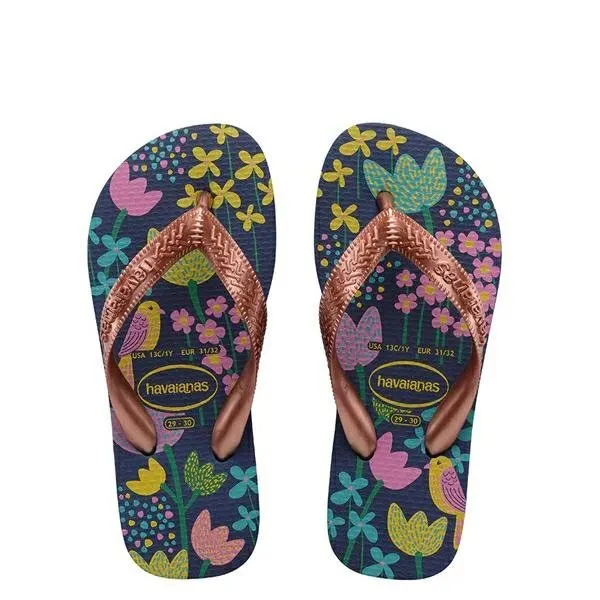 Havaianas Flores Blue/Gold - Toddler