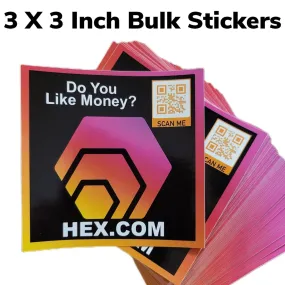 HEX 3" by 3" Do You Like Money? Sticker Pack (50)