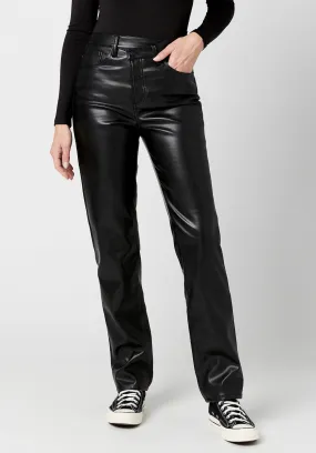 High Rise Jessie Women's Pleather Pants in Black - BL15851