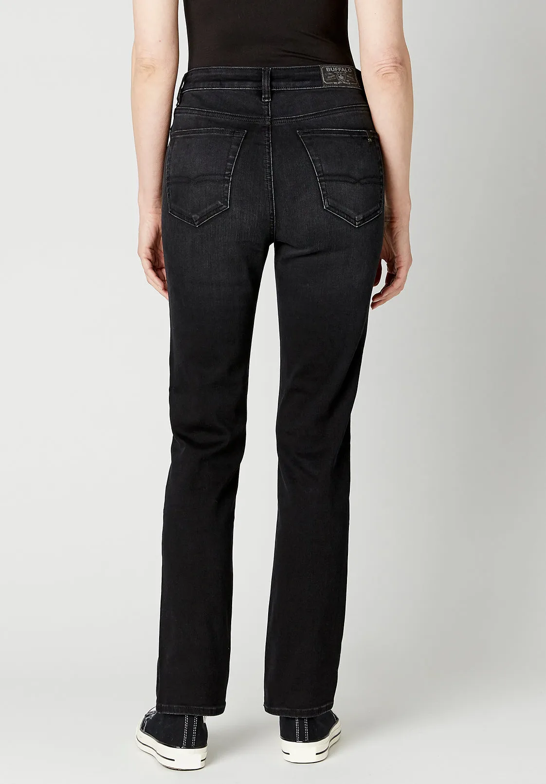 High Rise Straight Jayden Women's Jeans in Faded Black - BL15834