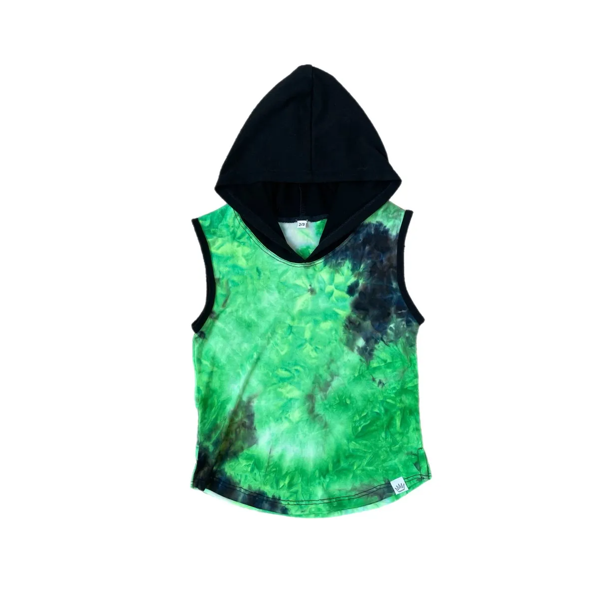 Hooded Tank- Green Tie Dye