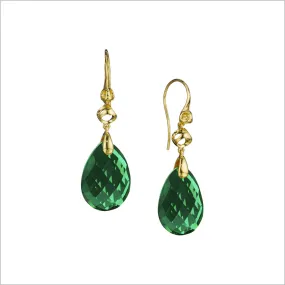 Icona Green Quartz Earrings in Sterling Silver plated in 18k Gold